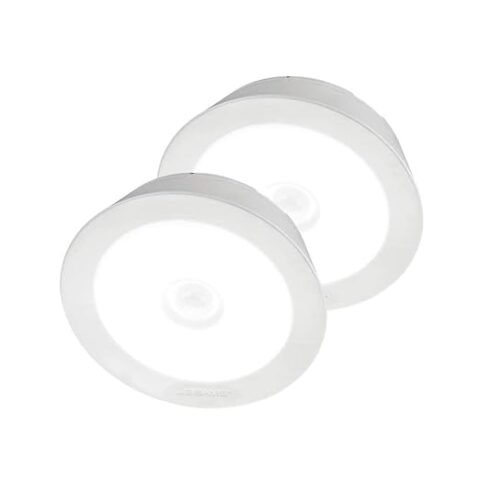 Beams MB981 200 Lumen LED Wireless Battery Powered Motion Sensing Indoor/Outdoor Ceiling Light, 2-Pack, White