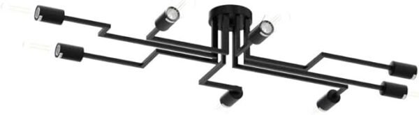 ZGLAOJTBlack 8-Light Ceiling Light, Modern Semi Flush Mount Ceiling Light Fixture,Metal Chandelier for Farmhouse Dining Room Living Room Bedroom Kitchen. - Image 4