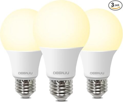 A19 LED Light Bulbs, 60 Watt Equivalent LED Bulbs, Soft White 2700K, 800 Lumens, E26 Standard Base, Non-Dimmable, 8.5W Warm White LED Bulbs for Bedroom Living Room, 3 Pack
