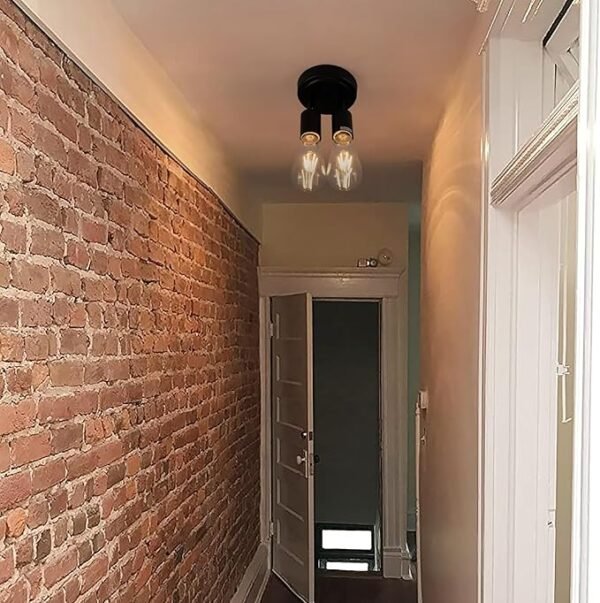 Semi Flush Mount 2Light Ceiling Light Matte Black with E26 Base Modern Chandelier for Farmhouse Kitchen Dining Room Bedroom Study Living Room. - Image 7