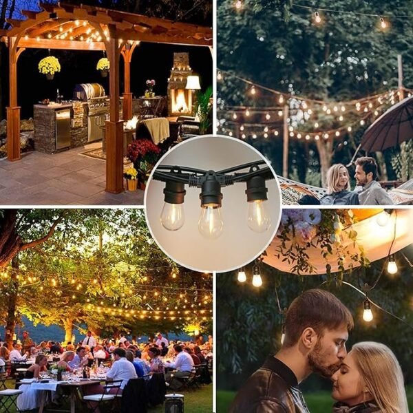 Shatterproof LED String Lights, Waterproof, Warm White 2200K, 70LM, E26 Base - 15 Pack - Image 3
