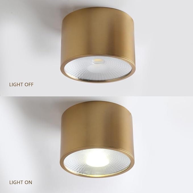 Sedelan Brass Ceiling Spot Lights Indoor, LED Ceiling Spot Light, Cylinder Mini Ceiling Spotlight, Dimmable Ceiling Lights for Kitchen Hallway Dining Room Foyer, 4500K 7W - Image 6