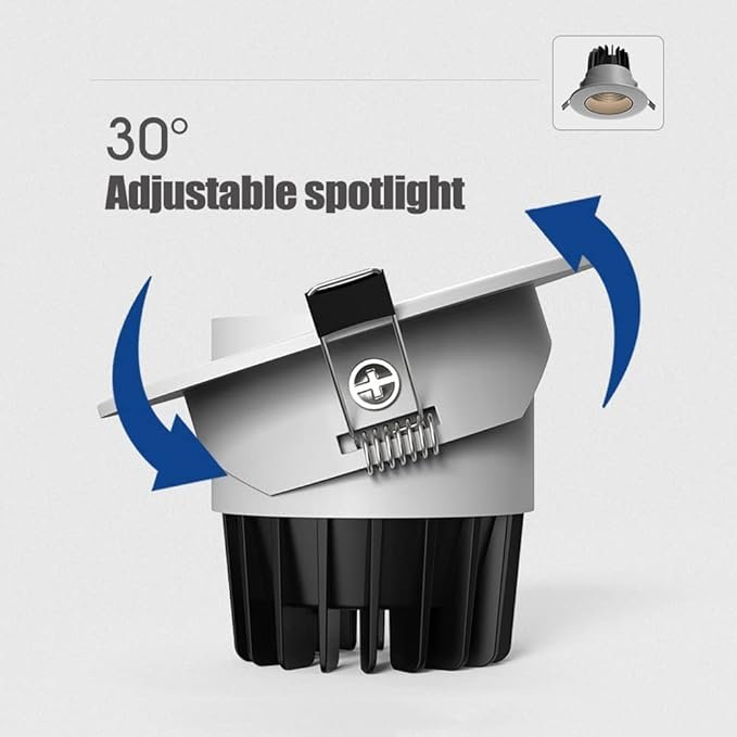 5 pcs COB Spotlight Deep Anti-Glare Led Downlight 5W, 7W, 10W Embedded Ultra-Thin Led Ceiling Spotlight CRI90+ Aluminum Recessed Downlights Cutout: 65-80mm - Image 3