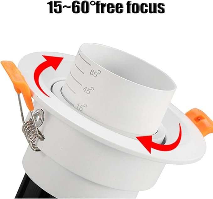 LED Downlight 4pcs Embedded Focusing Zoom Ceiling Spotlight 15-60 ° COB Anti-Glare Spotlights Background Wall LED Downlight Indoor Light 3W, 5W, 7W, 10W, 12W, 15W, 20W, 30W - Image 3