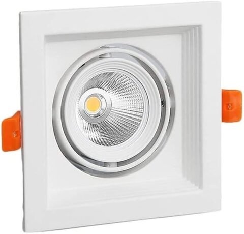 Square LED Recessed Ceiling Downlight COB Directional Adjustable Angle Downlight Foe Indoor Spot Lights for Home, Commercial Store, Corridor-4 Pieces (Color : Positive White Light, Size : 5W)