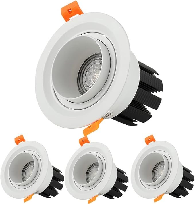 LED Downlight 4pcs Embedded Focusing Zoom Ceiling Spotlight 15-60 ° COB Anti-Glare Spotlights Background Wall LED Downlight Indoor Light 3W, 5W, 7W, 10W, 12W, 15W, 20W, 30W