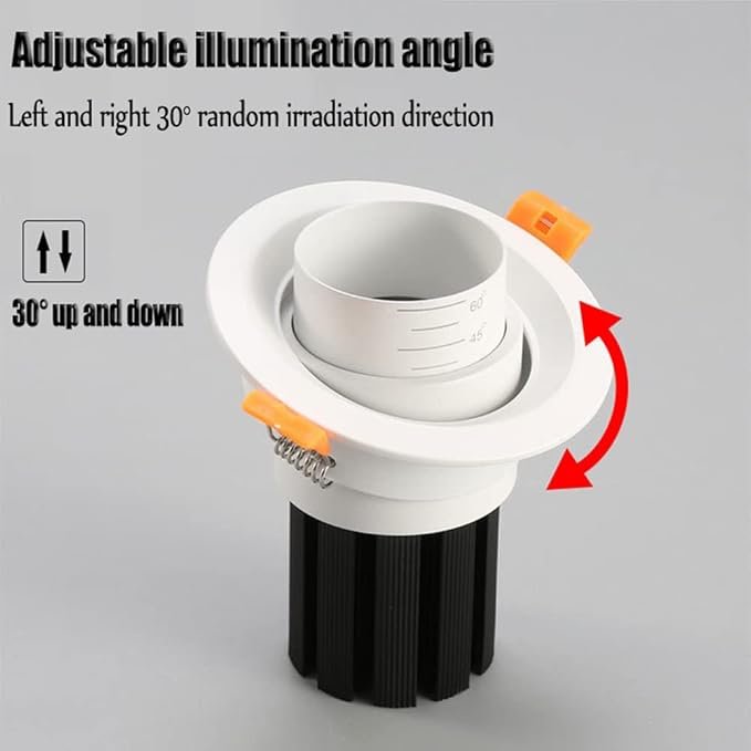 LED Downlight 4pcs Embedded Focusing Zoom Ceiling Spotlight 15-60 ° COB Anti-Glare Spotlights Background Wall LED Downlight Indoor Light 3W, 5W, 7W, 10W, 12W, 15W, 20W, 30W - Image 4