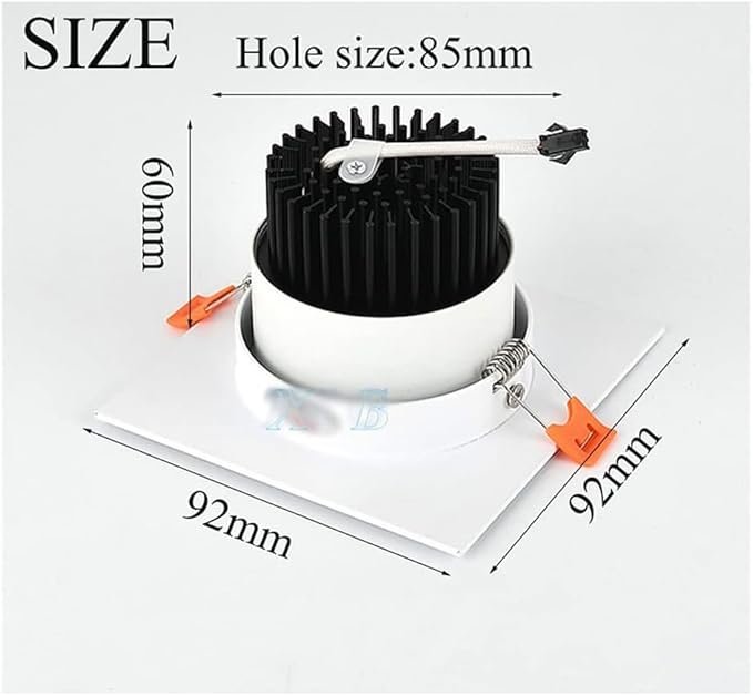 LED Spotlight, Square LED Recessed Ceiling Light 5W 7W 9W Dimmable Downlight Ceiling Indoor Lighting -7W Dimmable - Image 3