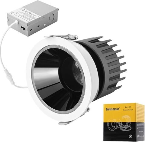 LED Commercial Recessed Round Downlight Fixture, CCT Switch 27K/30K/35K/40K/50K, 97 CRI, Energy Star, Dimmable, FCC- SDOC Compliant, UL Listed (1)