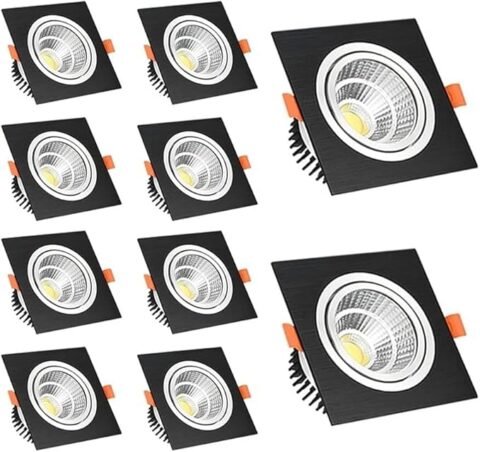 LED Spotlight, Square LED Recessed Ceiling Light 5W 7W 9W Dimmable Downlight Ceiling Indoor Lighting -7W Dimmable