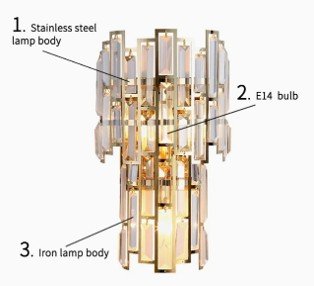 Postmodern Minimalist Gold Black LED Switch Wall Lamp for Living Room Bedroom Bedside (B034)