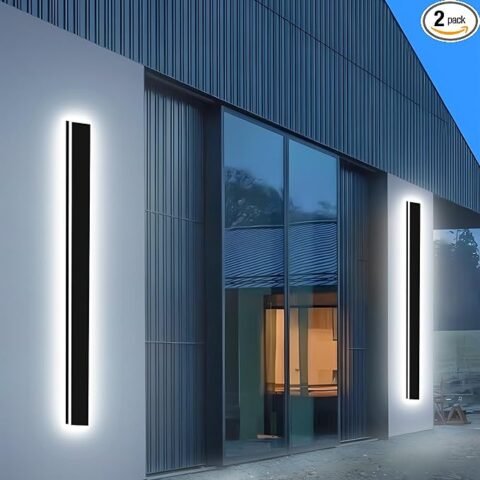 Picico Outdoor Wall Lights Exterior 31IN 2PC,4.33in Wide Dimmable Modern Outdoor Sconce Lighting Fixtures,Contemporary Porch Light,Long LED Outside Garage Lights for Front Door and Entrance