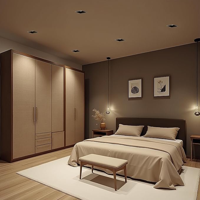 3 Inch Square 12W LED Dimmable Recessed Downlight, Home Indoor Directional Ceiling Spotlight Surface Fixture with 36° Beam Angle, Honeycomb Mesh Anti-Glare Design, Includes Junction Box - Image 6